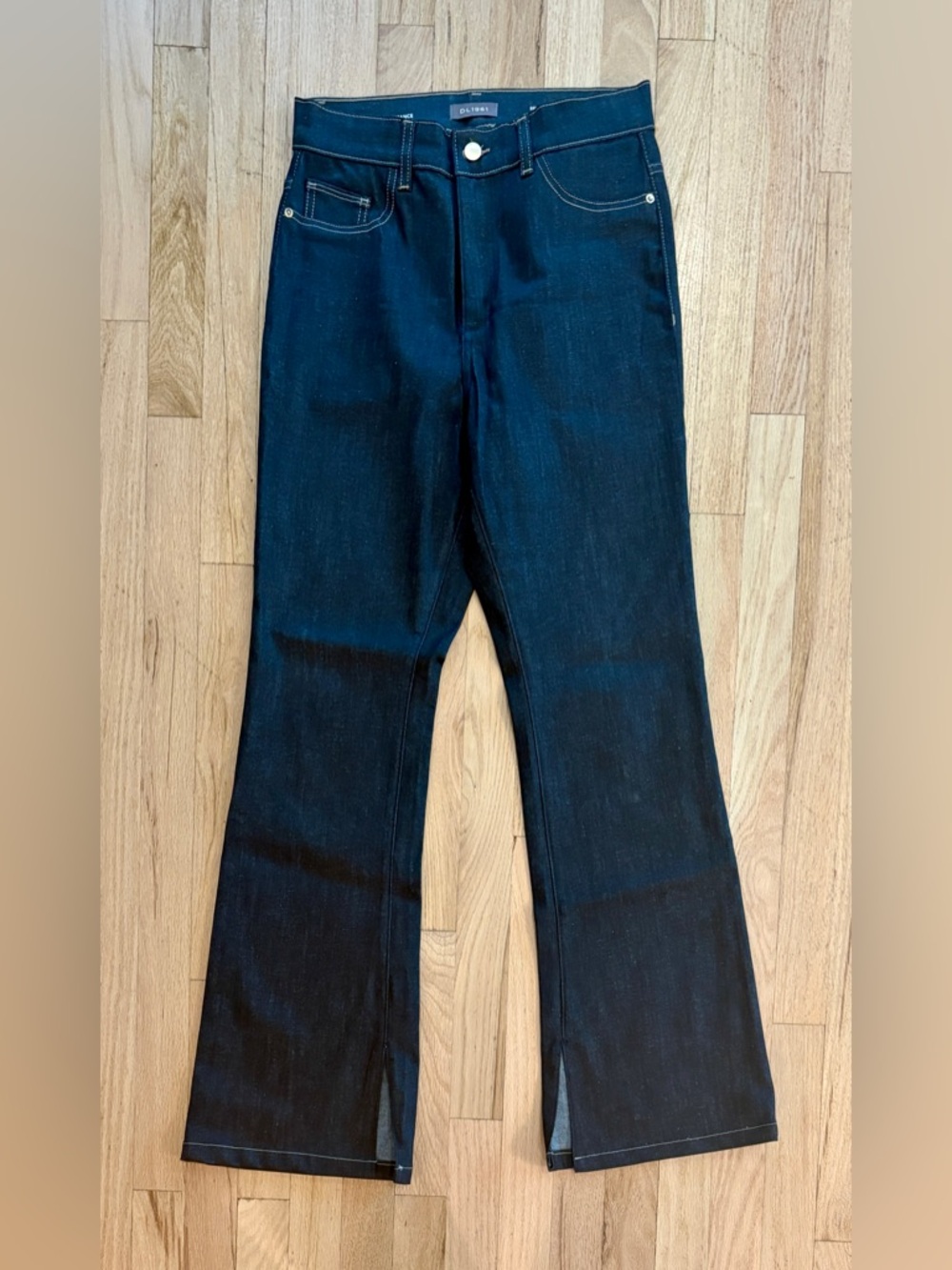 DL1961 Bridget Split Hem Flare Bootcut Jeans High Rise Instasculpt Dark Wash 27